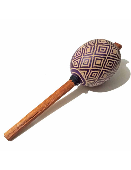 Maracá Karajá | Instrumento Xamânico | Chocalho Indígena Pequeno