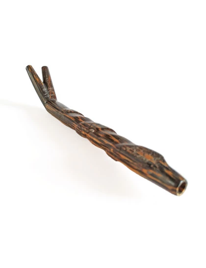 Tepi Aplicador Duplo de rapé Madeira Tucum | Tipi de rapé Serpente