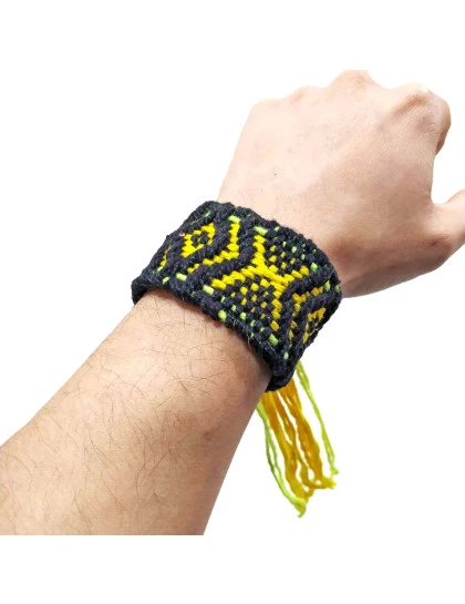 Pulseira Kaxinawá  Tecelagem | Arte Indigena | Acessório Xamanico