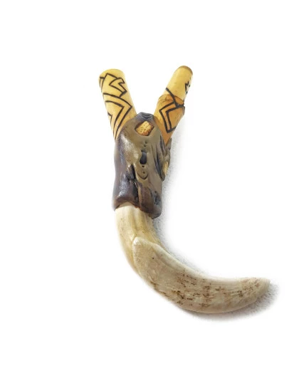 Kuripe para Rapé de Bambu Presas de Osso