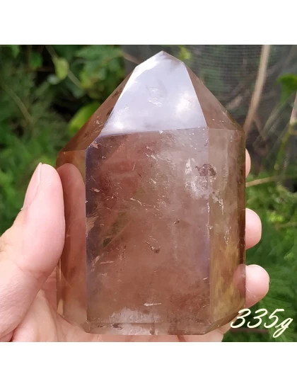Ponta de Quartzo Fumê | Cristal natural Lapidado | Proteção 