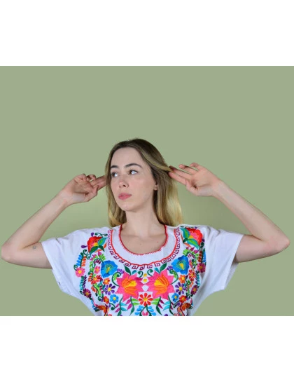 Vestido Bordado Oaxaca Branco-Médio 3