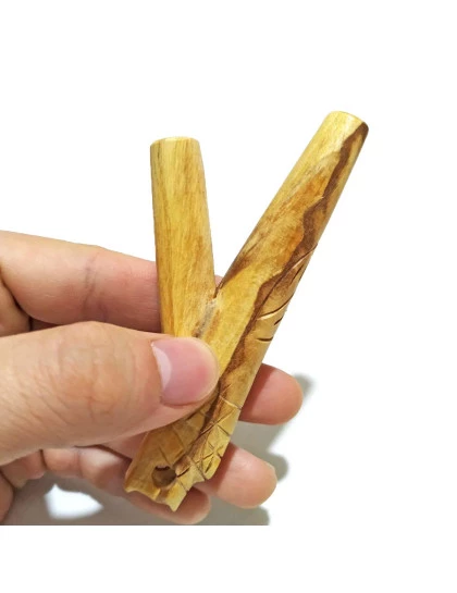 Kuripe Aplicador para Rapé | Auto aplicador de madeira Palo Santo