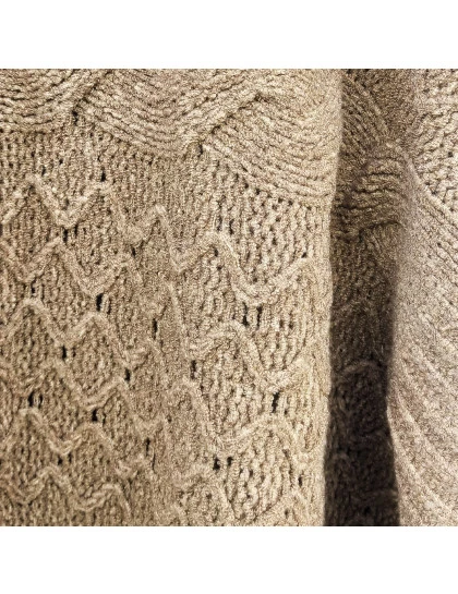 Poncho Simples Tricot Amendoas