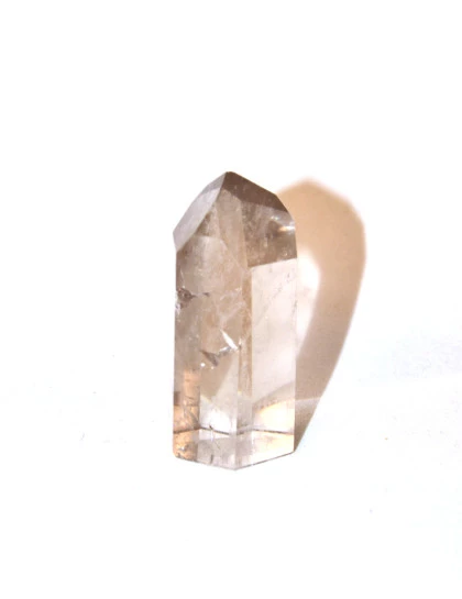 Ponta de Quartzo Fumê | Cristal natural Lapidado | Proteção 
