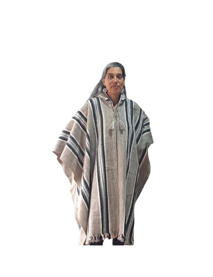 Poncho Andino Cinza
