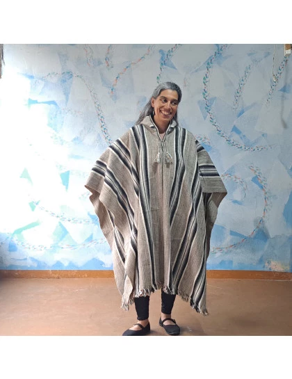 Poncho Andino Cinza