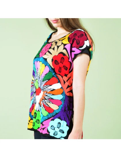  Blusa Bordada Feminina Pavão
