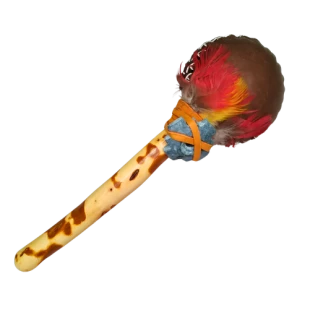 Maraca de Couro e Cabo de Palo Santo-Marrom