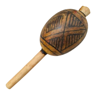 Maracá Karajá | Instrumento Xamânico | Chocalho Indígena Grande