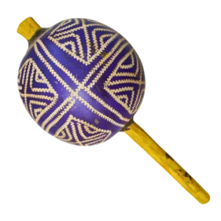 Maracá Karajá | Instrumento Xamânico | Chocalho Indígena Grande