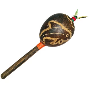 Maracá Shipibo Boto Médio | Instrumento Xamanico | Tradicional do Peru