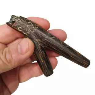 Kuripe de Tucum Serpente | Autoaplicador Xamanico de madeira Tucum