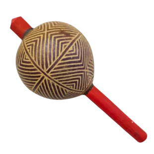 Maracá Karajá | Instrumento Xamânico | Chocalho Indígena Extra Grande
