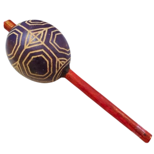 Maracá Karajá | Instrumento Xamânico | Chocalho Indígena Pequeno