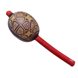 Maracá Karajá | Instrumento Xamânico | Chocalho Indígena Pequeno