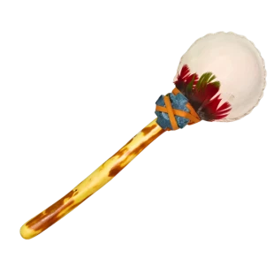 Maraca de Couro  Branco e Cabo de Palo Santo