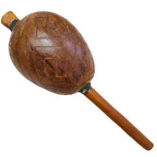 Maracá Karajá | Instrumento Xamânico | Chocalho Indígena Extra Grande