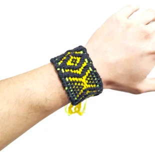 Pulseira Kaxinawá  Tecelagem | Arte Indigena | Acessório Xamanico