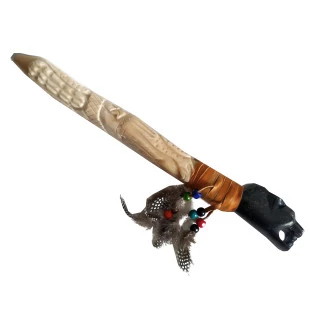 Cachimbo Jaguar de Osso & Pedra Serpentina para Tabaco | Chanupah Sagrada 