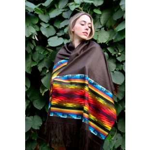 Tecido Echarpe Indigena Marrom