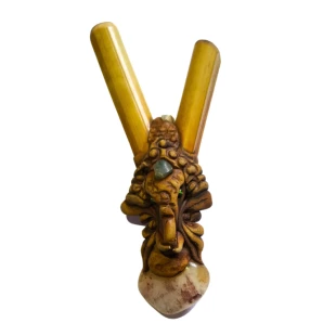 Kuripe de Bambu Elefante | Aplicador para Rapé | Auto Aplicador de Bambu para Rapé