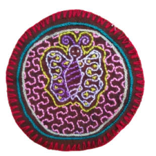 Tecido Shipibo Mandala Borboleta