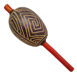 Maracá Karajá | Instrumento Xamânico | Chocalho Indígena Médio