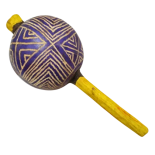 Maracá Karajá | Instrumento Xamânico | Chocalho Indígena Médio