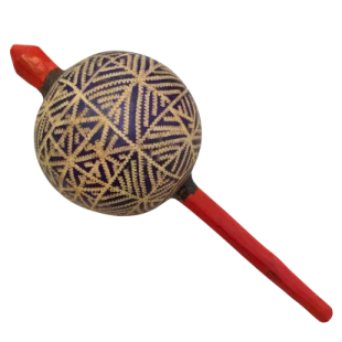 Maracá Karajá | Instrumento Xamânico | Chocalho Indígena Médio