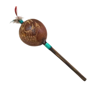 Maraca Shipibo Onça Médio | Instrumento Xamanico | Tradicional do Peru