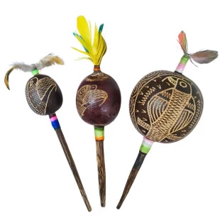 Maraca Shipibo Passáro| Instrumento Xamanico | Tradicional do Peru