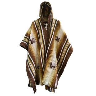 Poncho Andino Pisac | Grosso Listrado Capuz