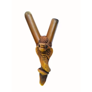 Kuripe de Bambu Serpente | Aplicador para Rapé | Auto Aplicador de Bambu para Rapé