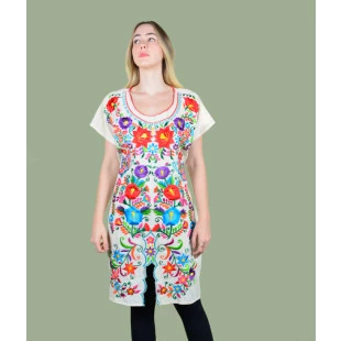Vestido Bordado Oaxaca Natural-Médio