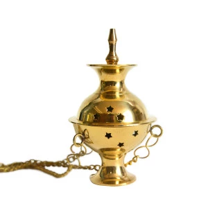 Turibulo Dourado Estrela & Ponta 13cm