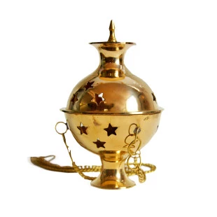 Turibulo Dourado Estrela & Ponta 17cm