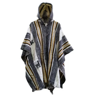 Poncho Andino Urubamba | Grosso Listrado Capuz