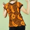  Blusa Bordada Feminina Laranja
