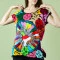  Blusa Bordada Feminina Pavão